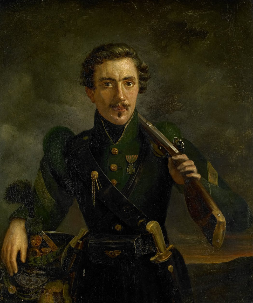 Autoportrét v uniformě pušek od Willem Jodocus Mattheus Engelberts