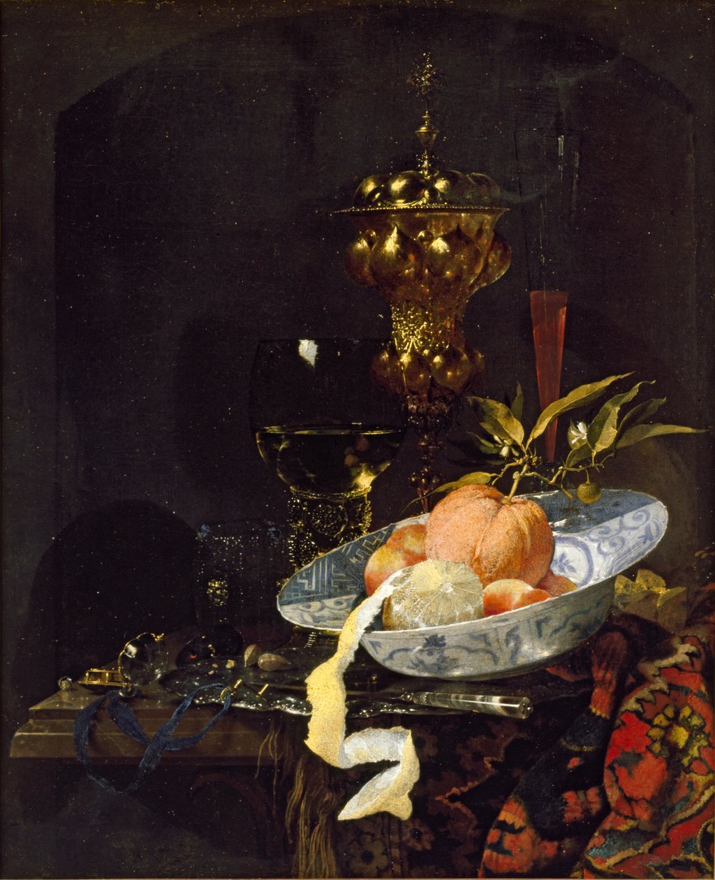 Zátiší s orientálním kobercem, počátek 60. let 17. století od Willem Kalf