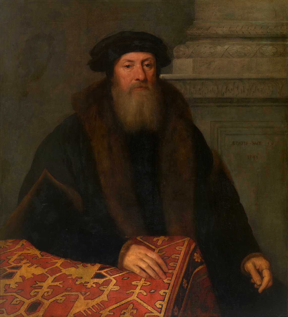 Portrét muže (olej na plátně, přenos z panelu) od Willem Key