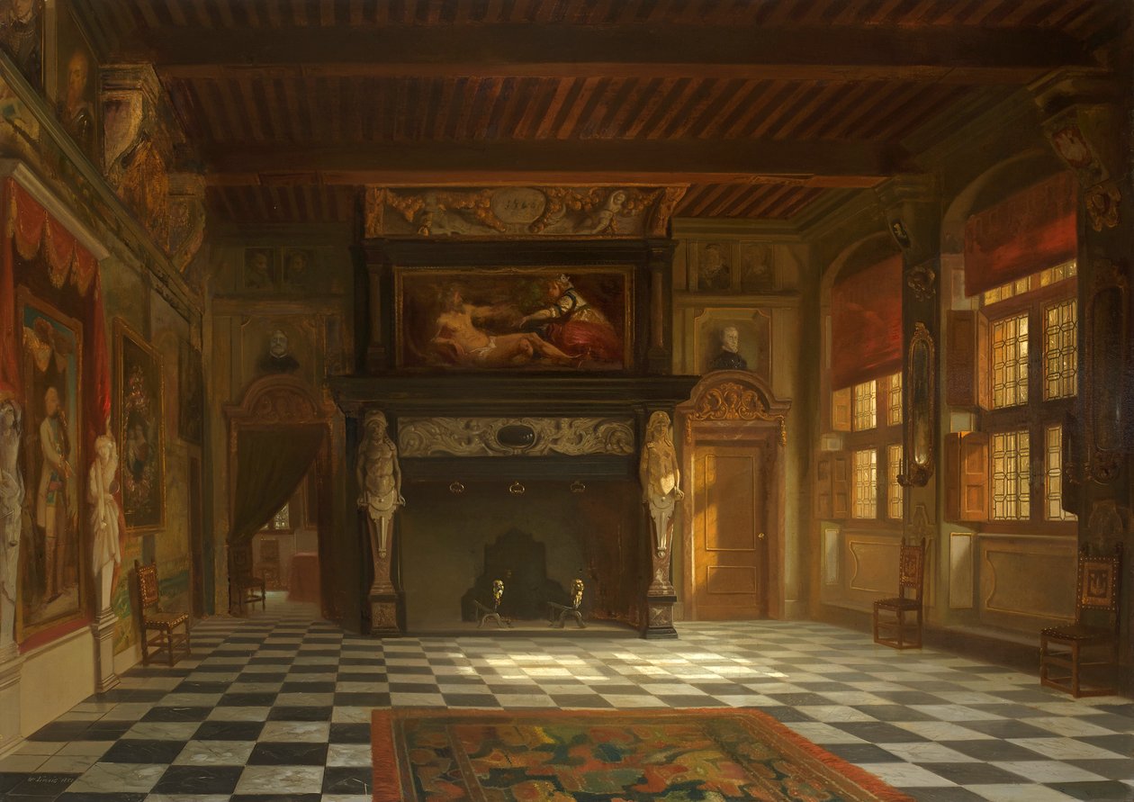 Svatební síň na radnici Stadhuis v Antverpách, 1852. od Willem Linnig the Elder