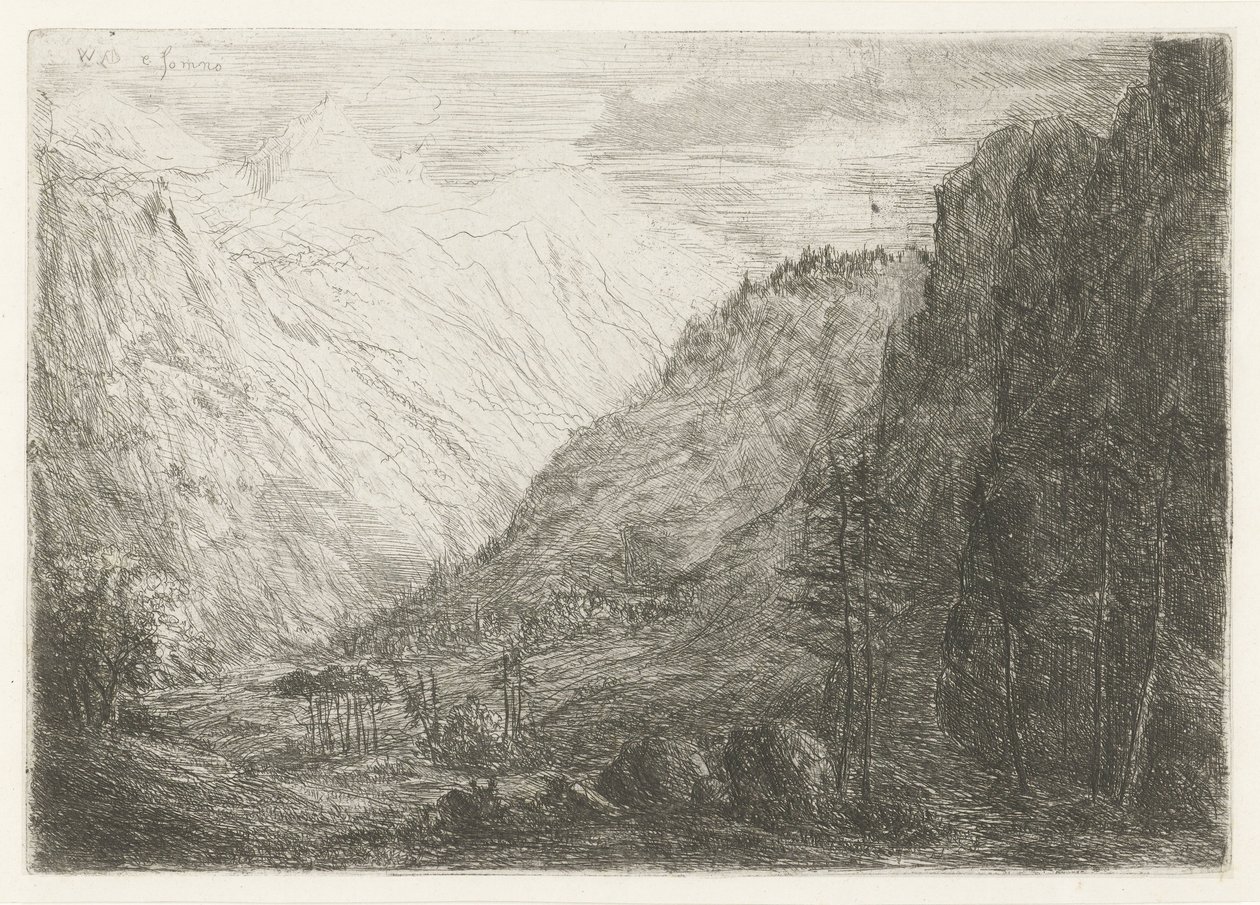 Pohled na horské údolí od Willem Matthias Jan van Dielen