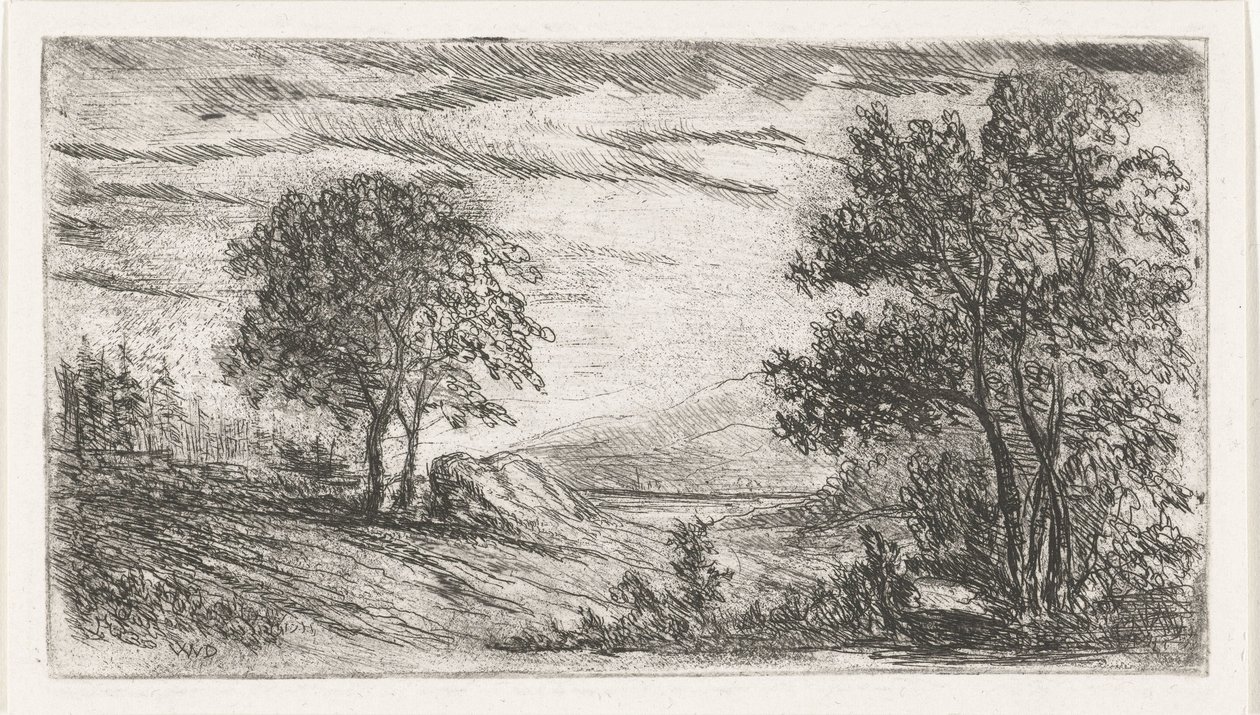 kopcovitá krajina od Willem Matthias Jan van Dielen