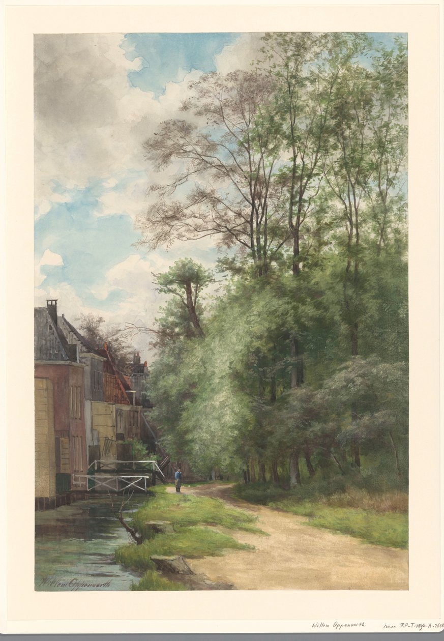 Pohled podél příkopu na Bezuidenhout v Haagse Bos od Willem Oppenoorth
