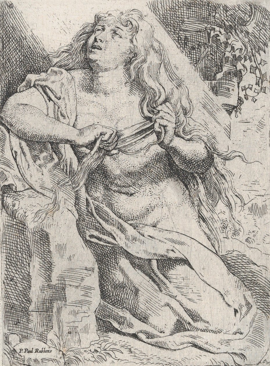 Marie Magdalény v poušti, ca. 1613-14. od Willem Pietersz. Buytewech