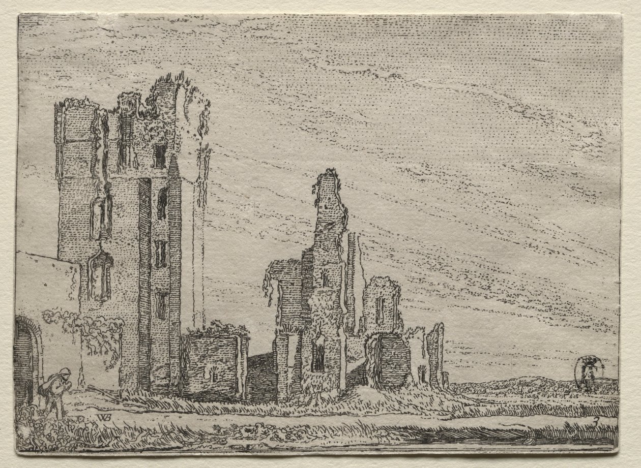 Zřícenina hradu Huys Te Kleef poblíž Haarlemu, c. 1616. od Willem Pietersz Buytewech