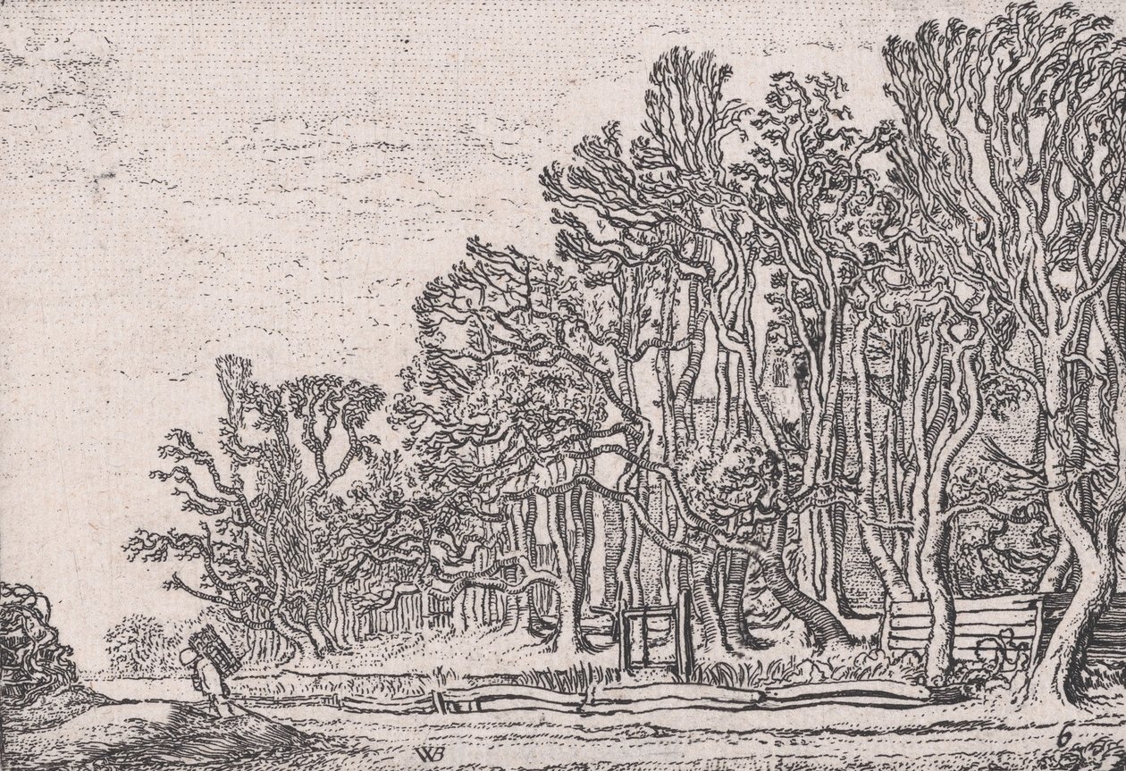 Dva živé ploty z prken, z Verscheyden Landtschapjes Různé malé krajiny, deska 6,..., ca. 1616. od Willem Pietersz. Buytewech
