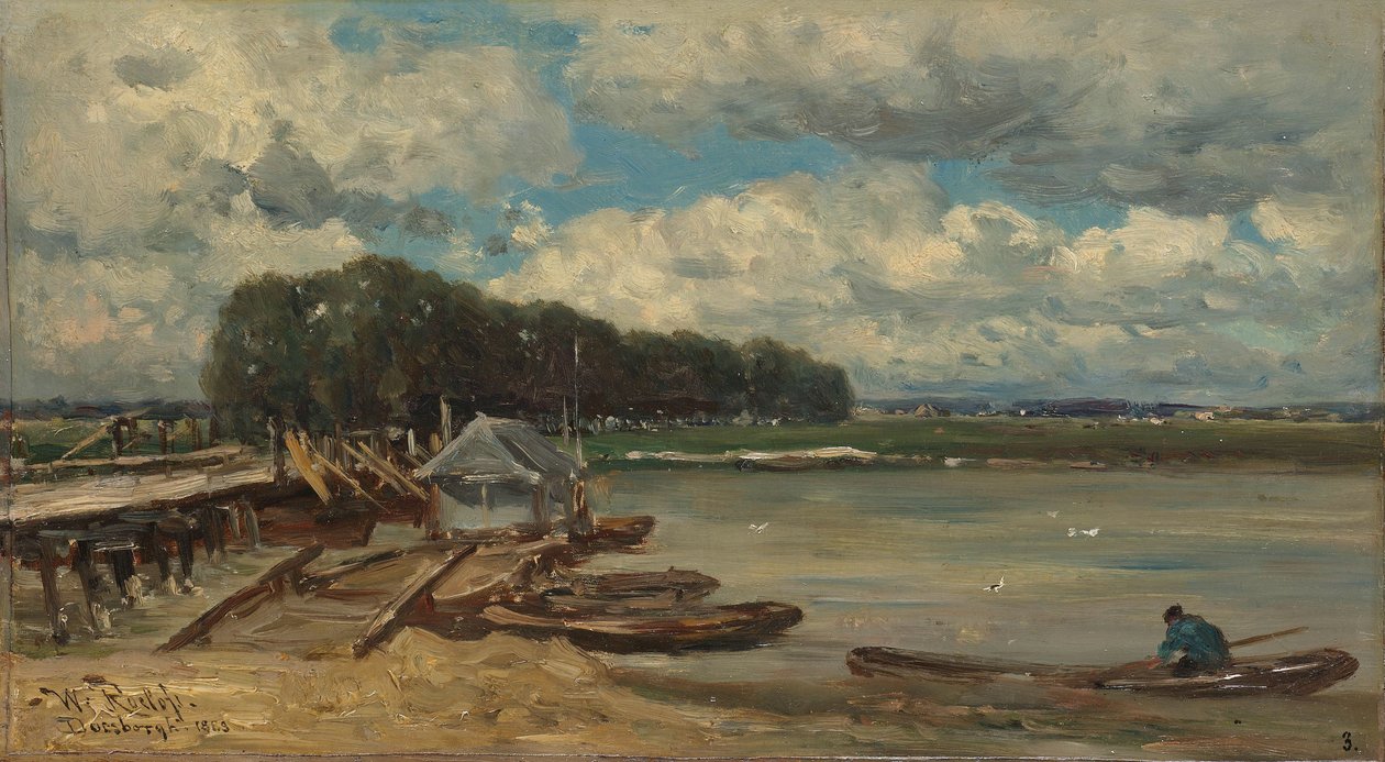 Most přes řeku IJssel poblíž Doesburgu od Willem Roelofs (I)