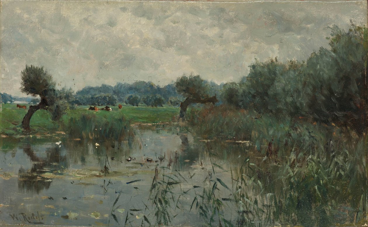 Vodní louky na řece Ijssel od Willem Roelofs (I)
