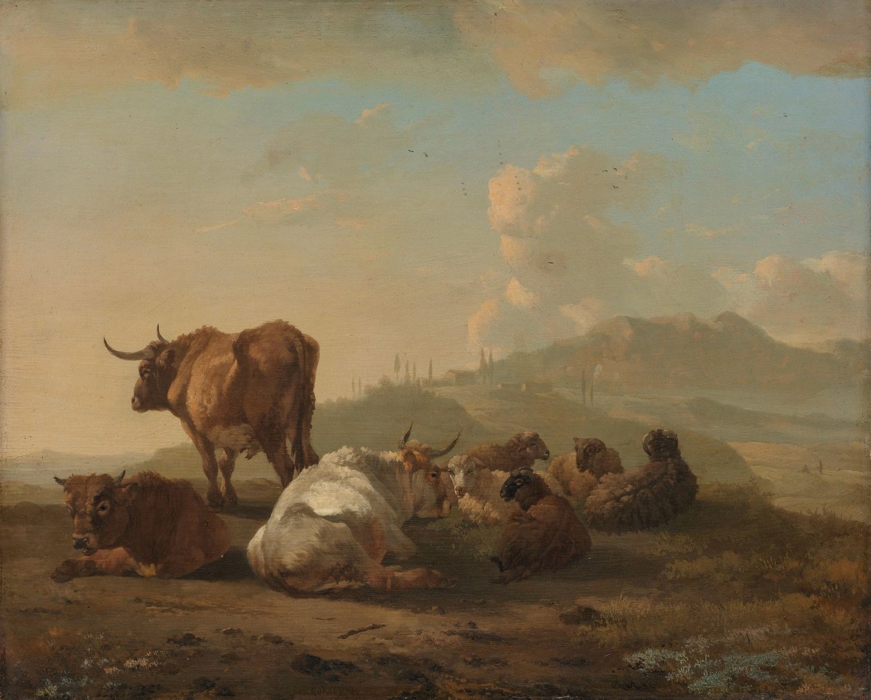Odpočívající stádo od Willem Romeyn