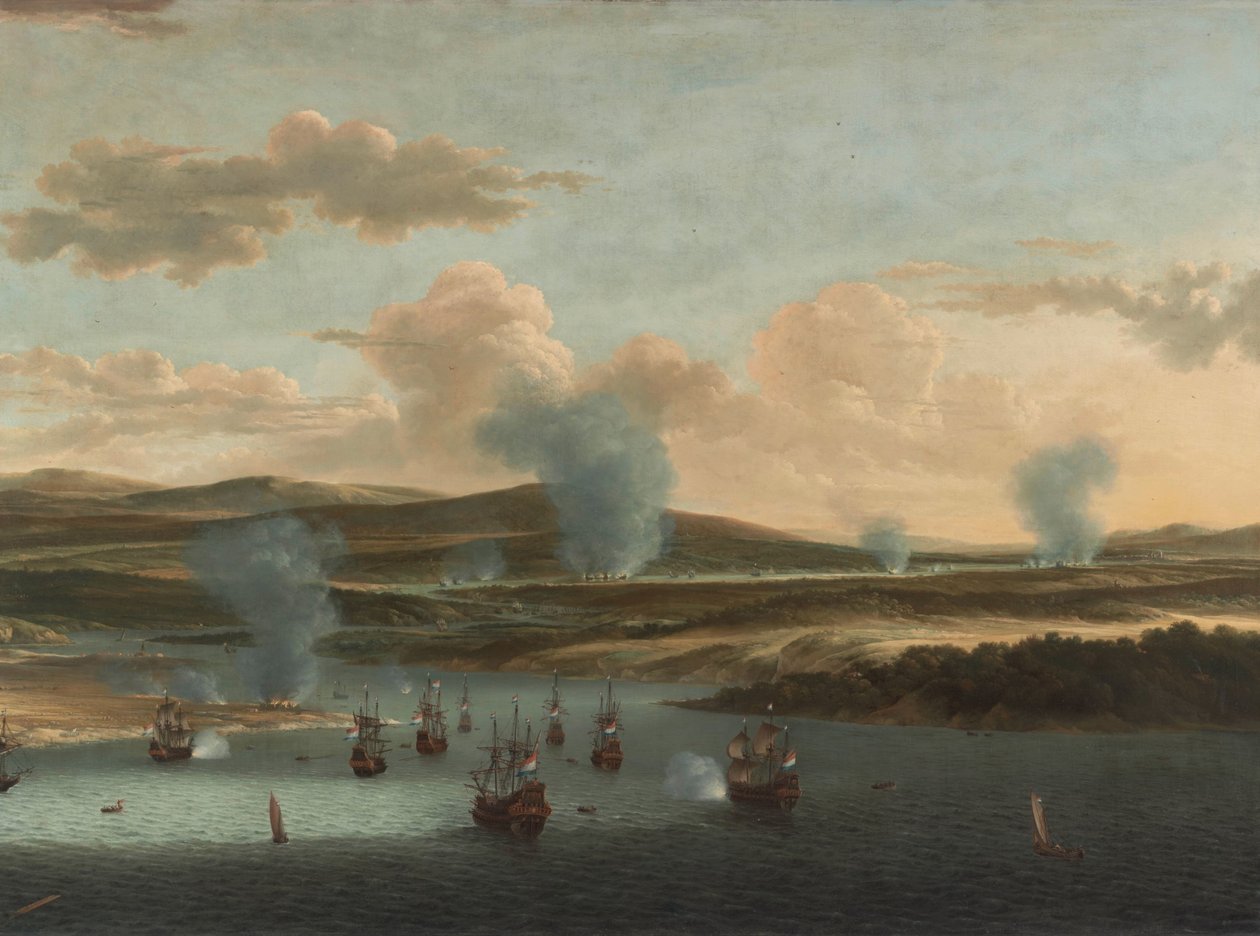 Bitva o Medway Cesta do Chathamu, 1667: Nizozemská flotila v ústí řeky Medway od Willem Schellinks