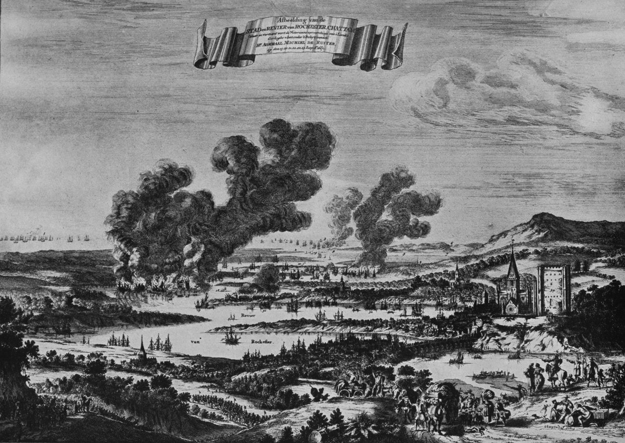 Hollands Raid on the Thames, c1668 od Willem Schellinks