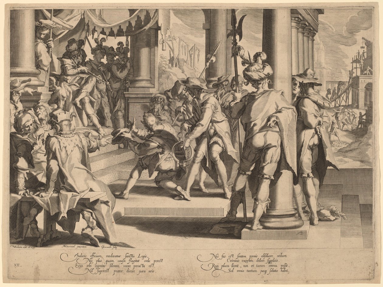 Alegorie spravedlnosti od Willem Swanenburgh, after Joachim Anthonisz Wtewael