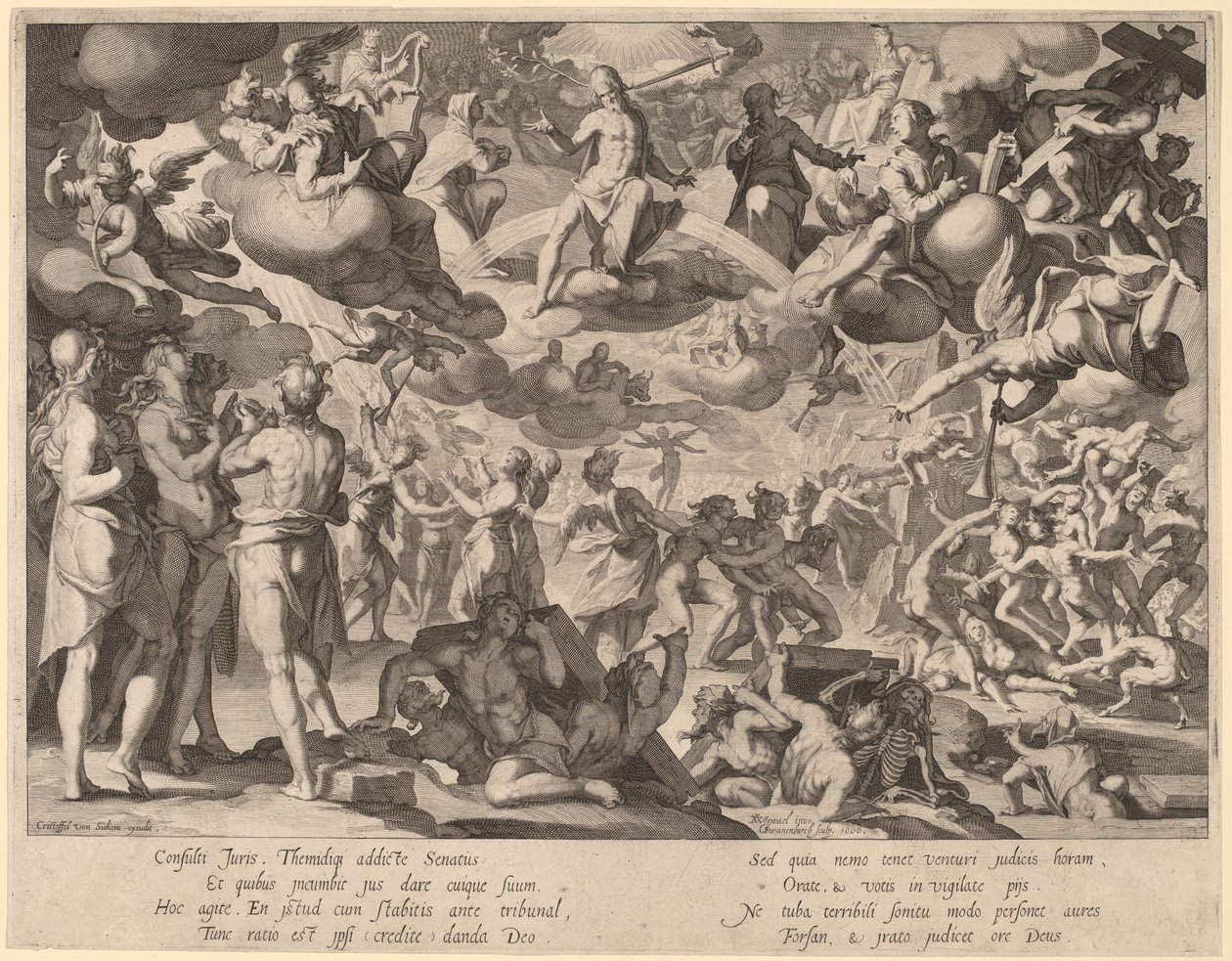 Poslední soud od Willem Swanenburgh, after Joachim Anthonisz Wtewael