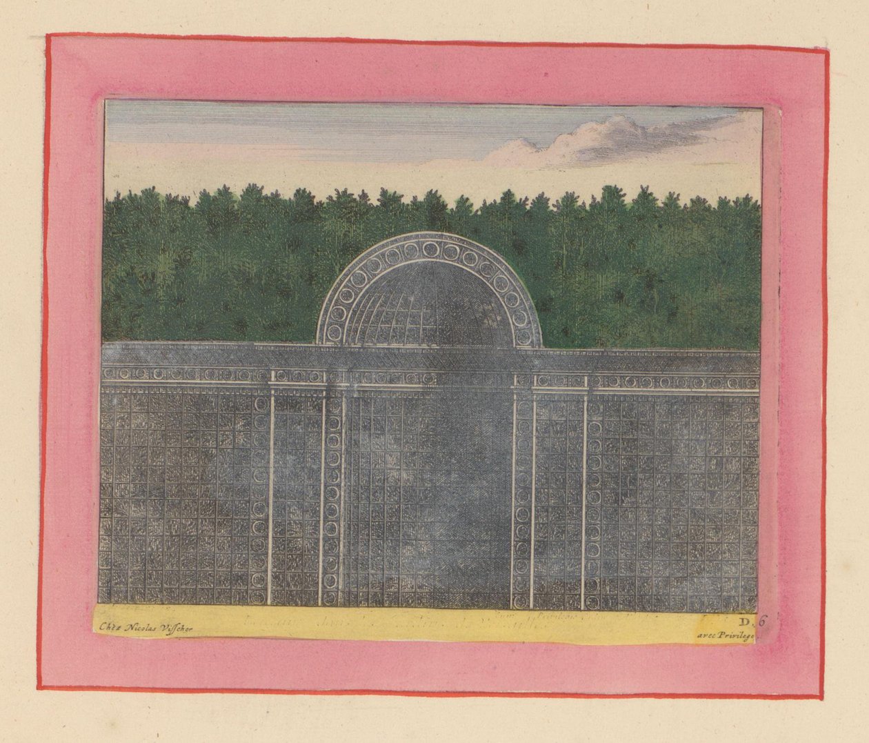 Laubengang mit halbrunder Nische für eine Hecke in den Gärten von Versailles od Willem Swidde
