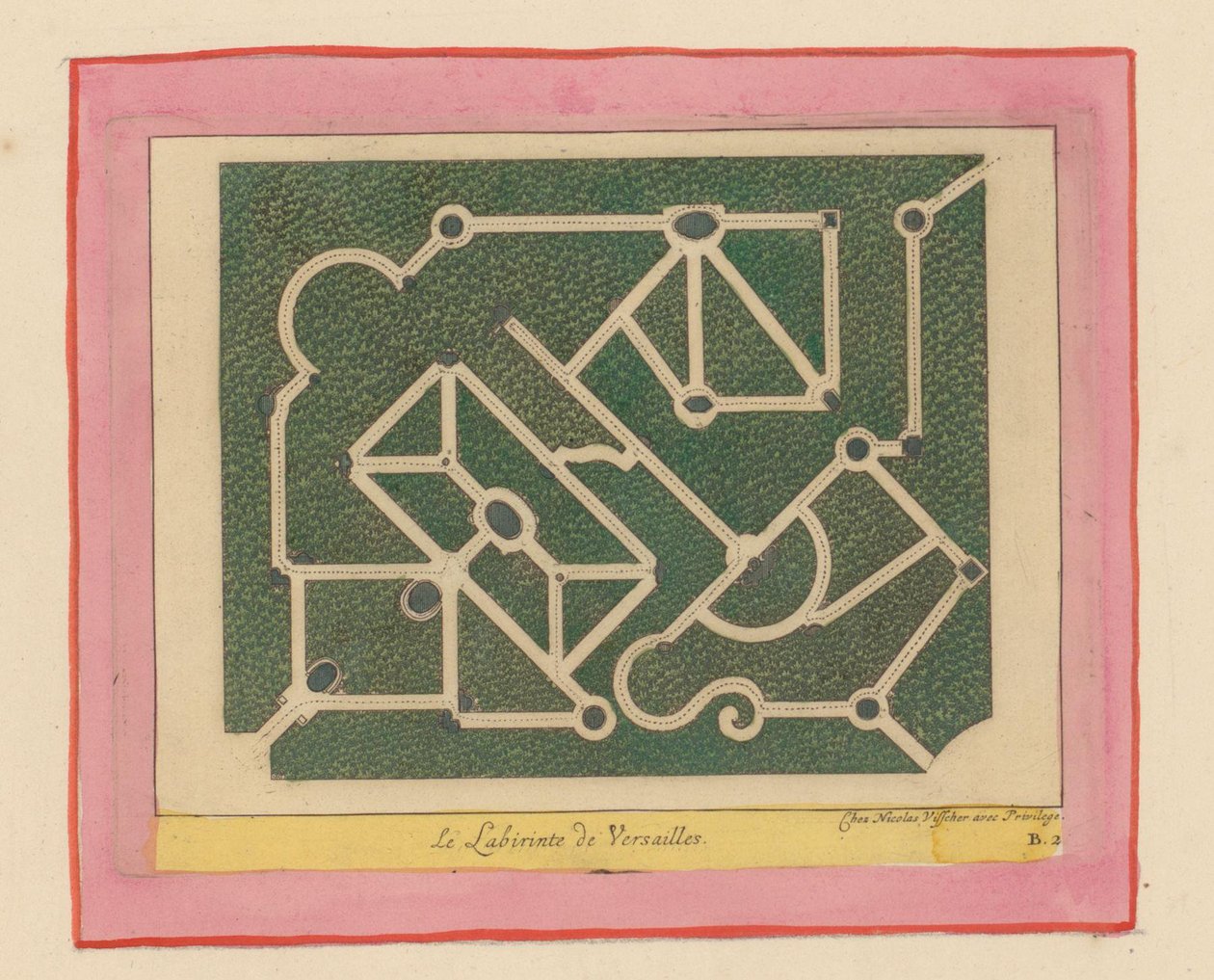 Grundriss des Labyrinths von Versailles od Willem Swidde