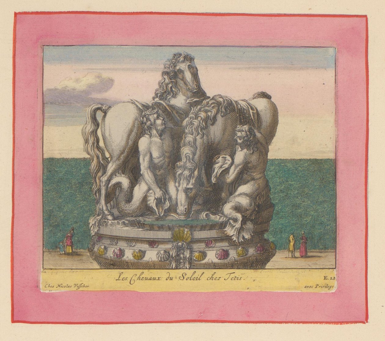 Statue der Sonnenpferde, betreut von zwei Tritonen od Willem Swidde