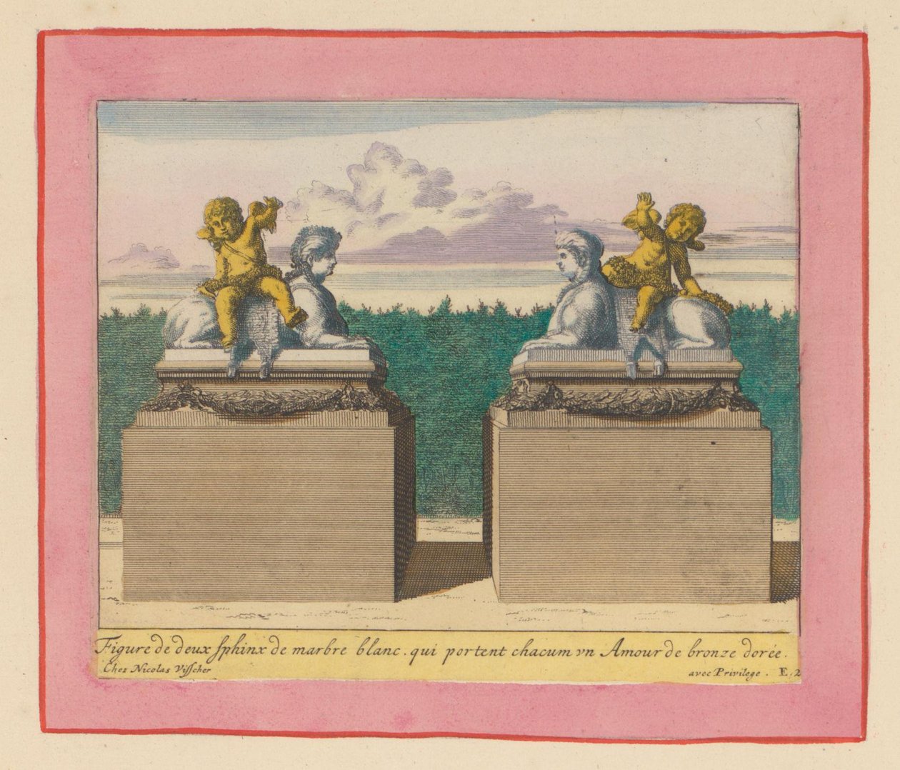Zwei Sphinxen in den Gärten von Versailles od Willem Swidde