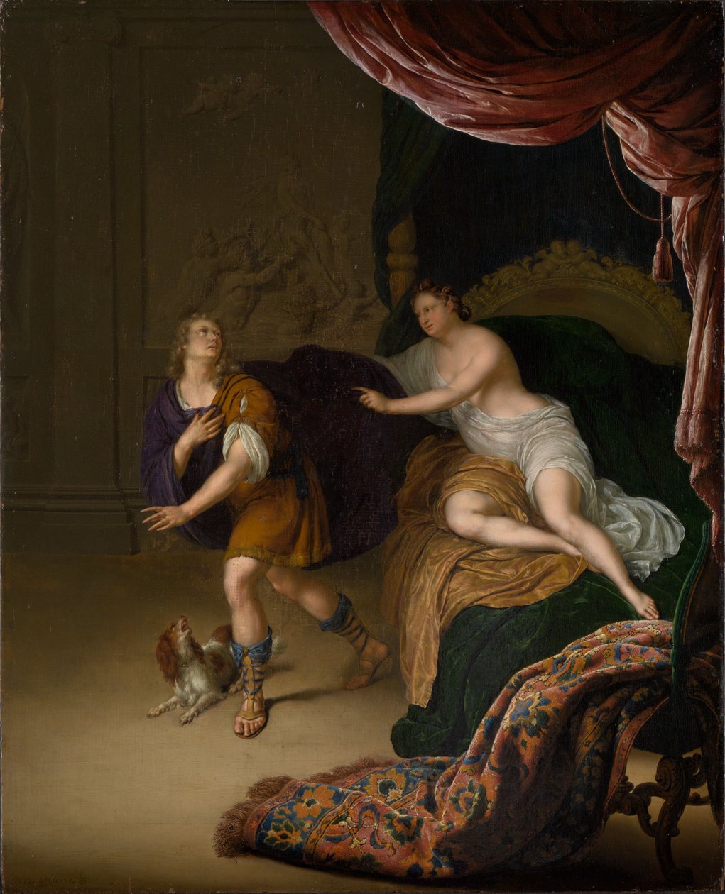 Josef a Potifarova žena od Willem Van Mieris