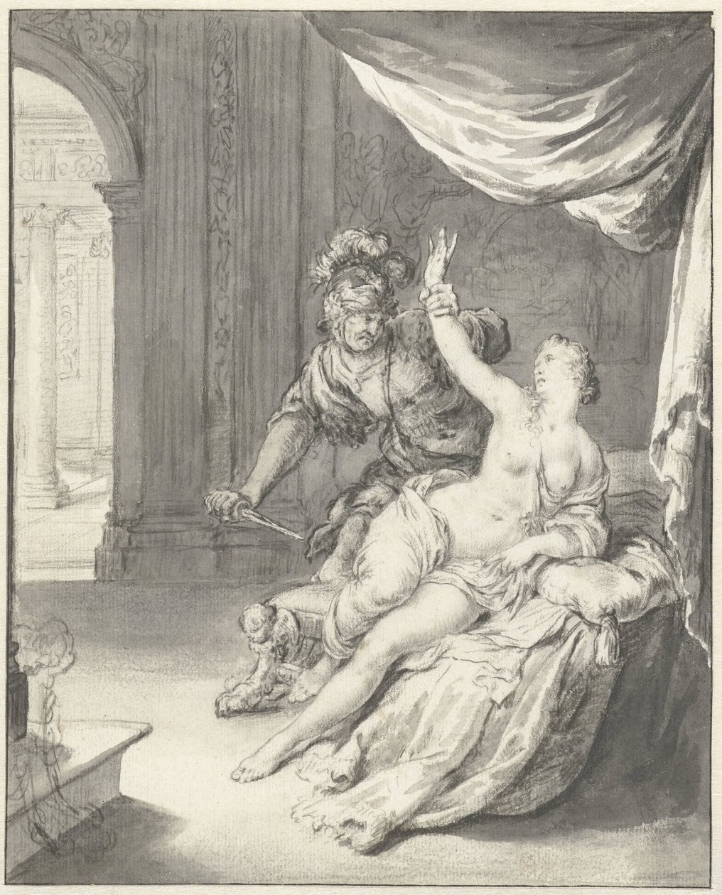 Tarquinius vyhrožuje Lucretii od Willem Van Mieris
