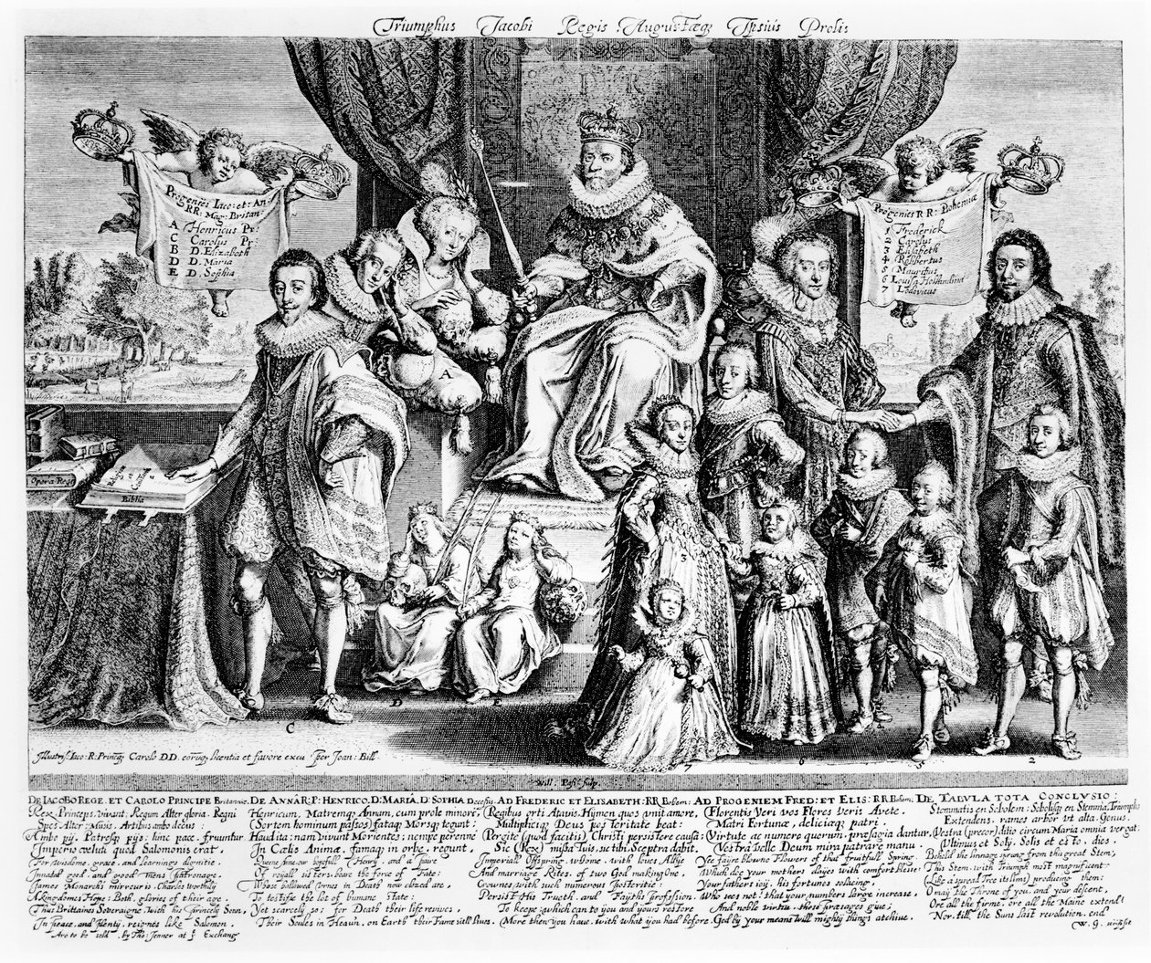 Triumf krále Jakuba a jeho srpnových potomků, c.1622-4 od Willem Van de Passe