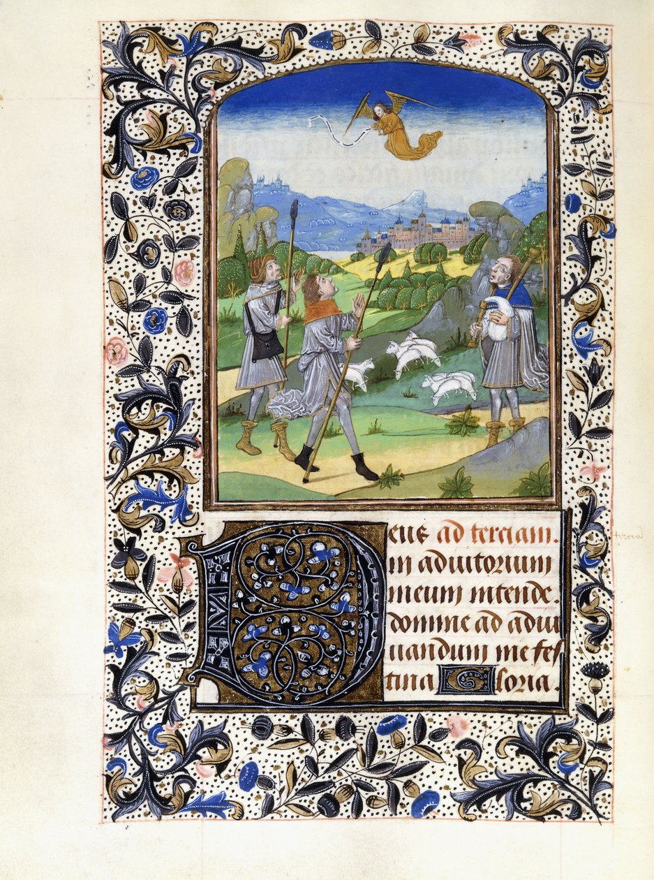Zvěstování pastýřů, kolem roku 1480 od Willem Vrelant