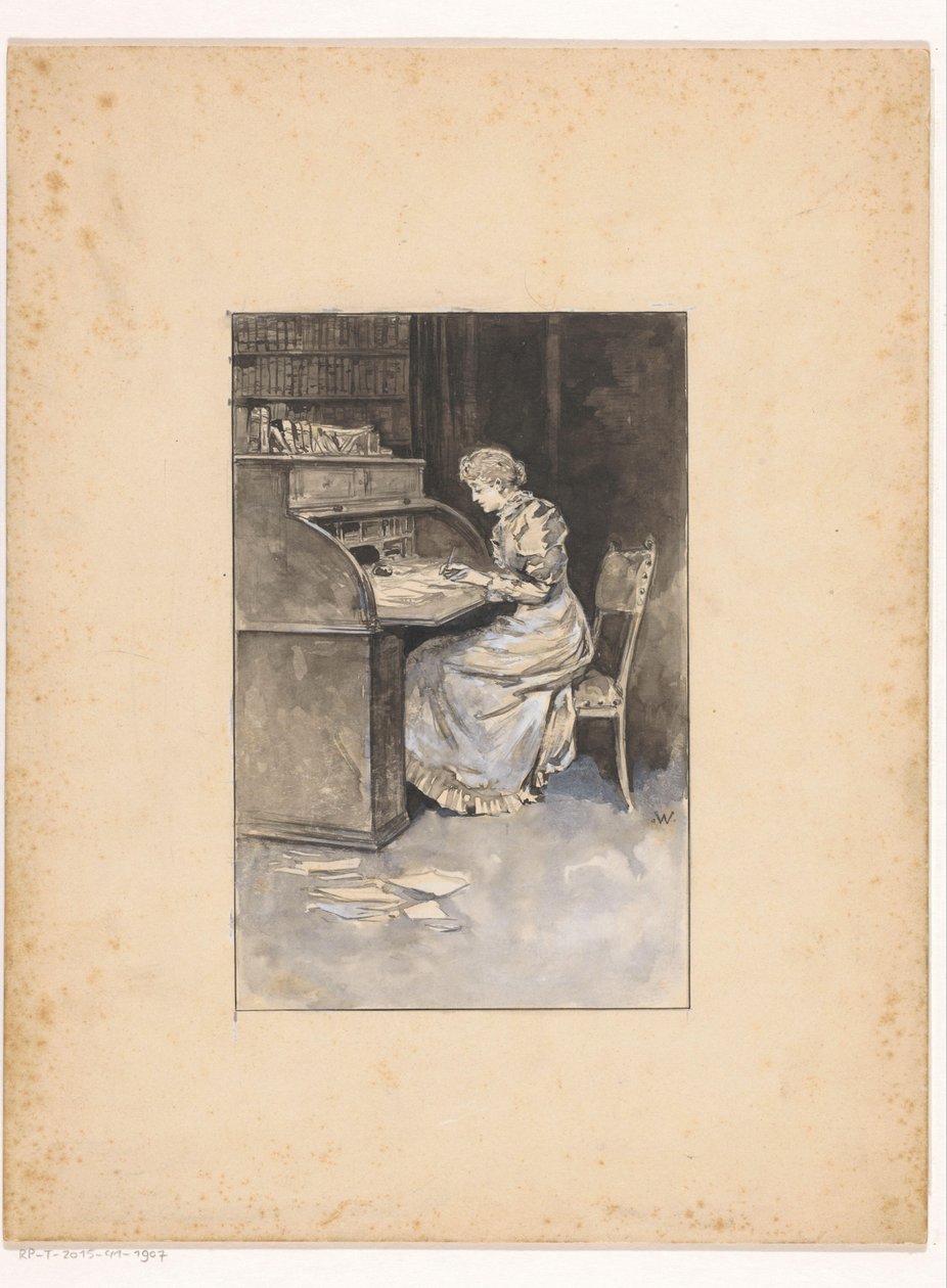 Psací žena od Ludwig Willem Reymert Wenckebach