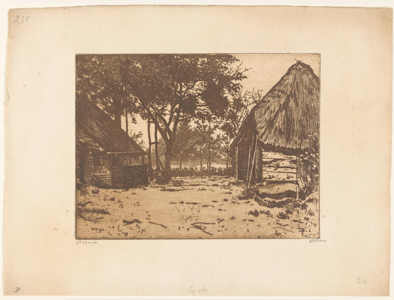 Hospodářský dvůr v Brabantsku od Willem Witsen (signed by artist)