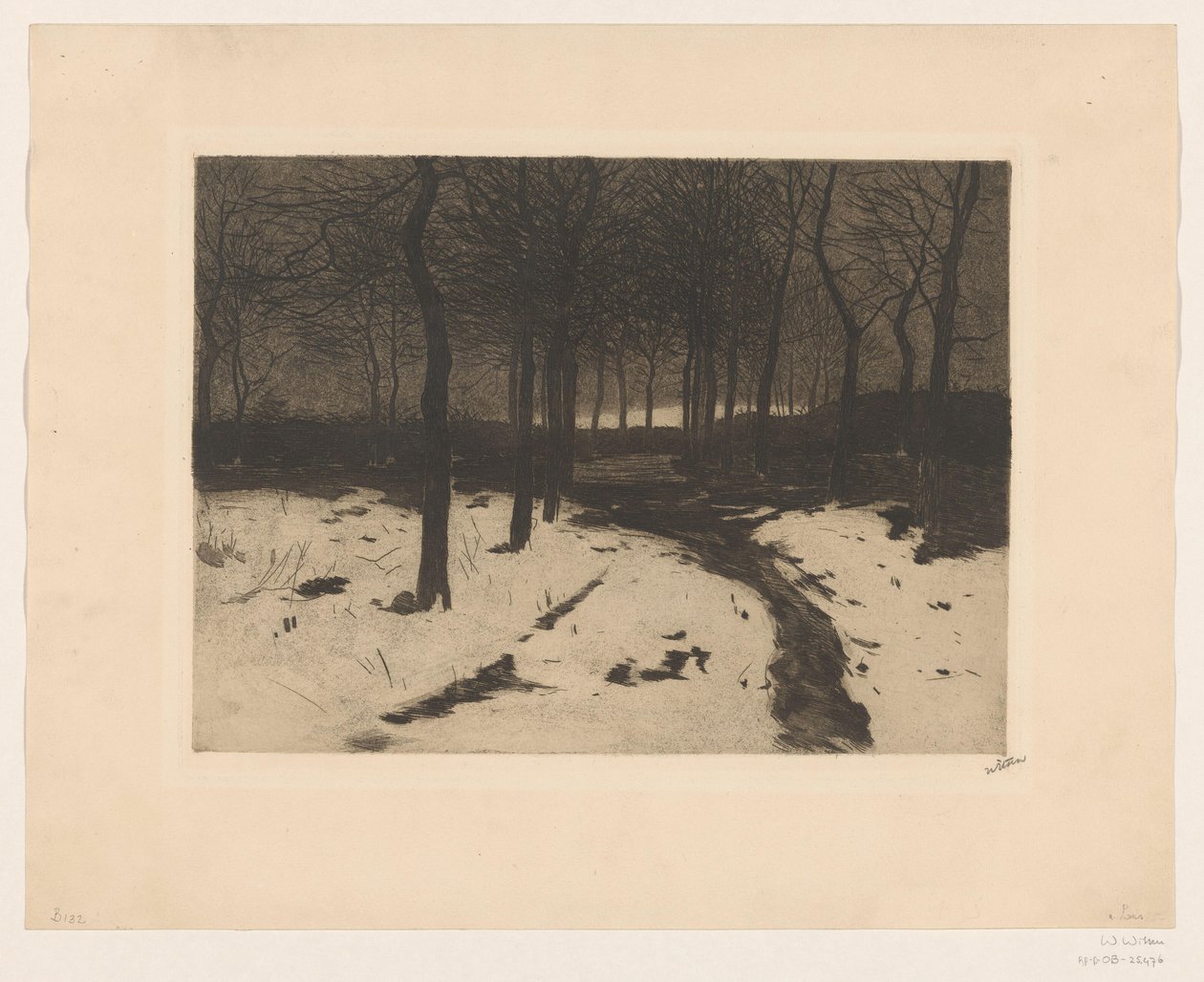 Lesní cesta v Ewijkshoeve od Willem Witsen (signed by artist)
