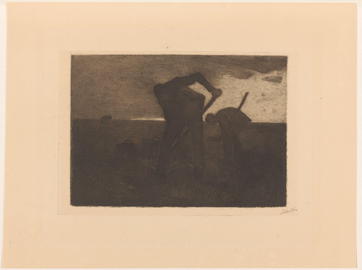 Tři sklízeče brambor od Willem Witsen (signed by artist)