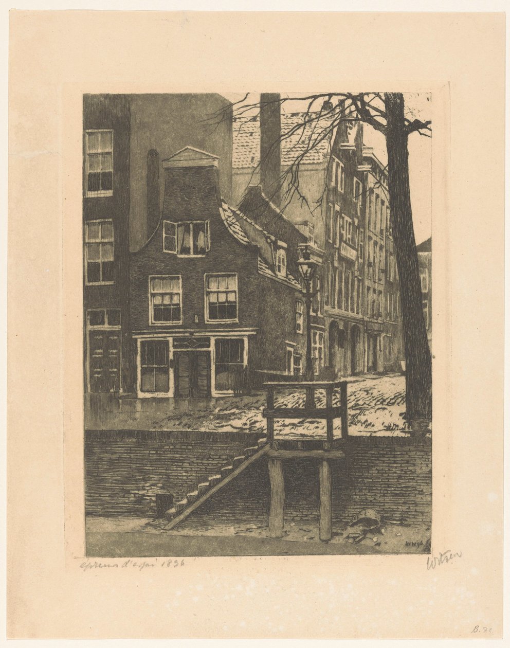 Pohled na Bierhaven a Oranjestraat v Rotterdamu od Willem Witsen (signed by artist)