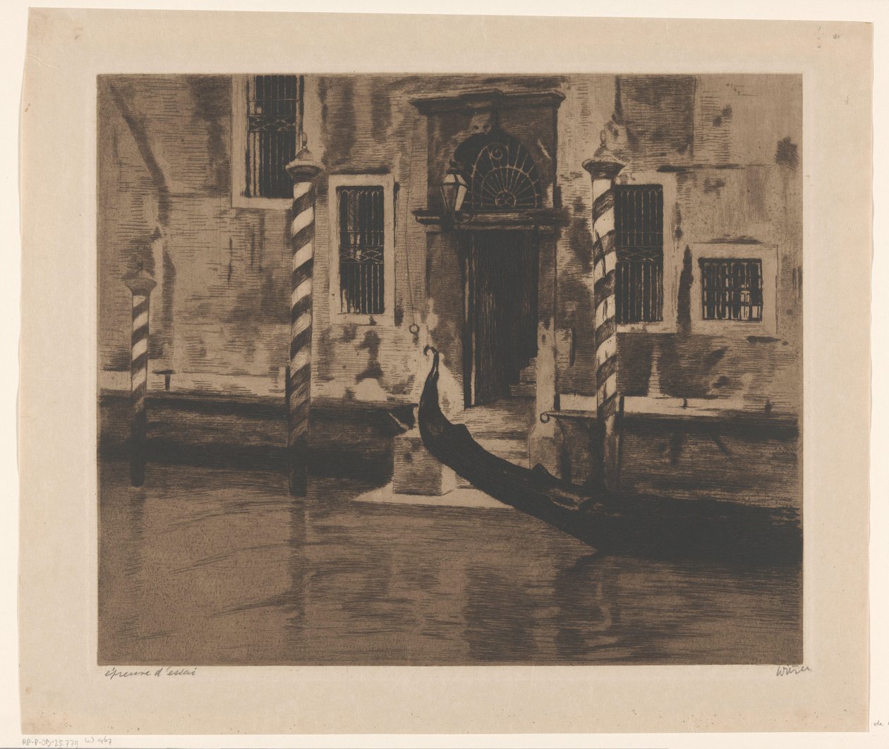Gondola na Canal Grande v Benátkách Patricijský dům v Benátkách (název na objektu) od Willem Witsen (signed by artist)