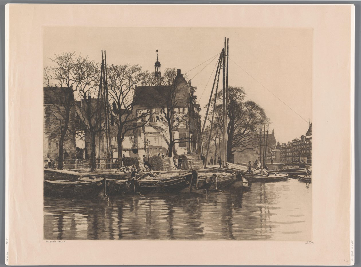 Demolice budovy, kde se scházejí Binnenkant a Prins Hendrikkade Uvnitř s poruchou od Willem Witsen (signed by artist)