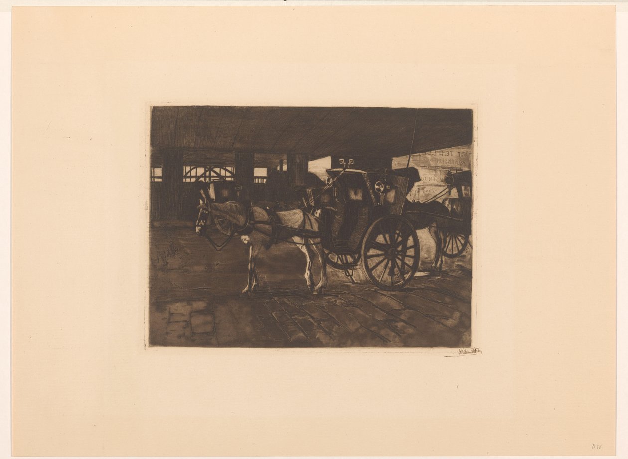 Čekající kočáry pod londýnským mostem Charing Cross od Willem Witsen (signed by artist)