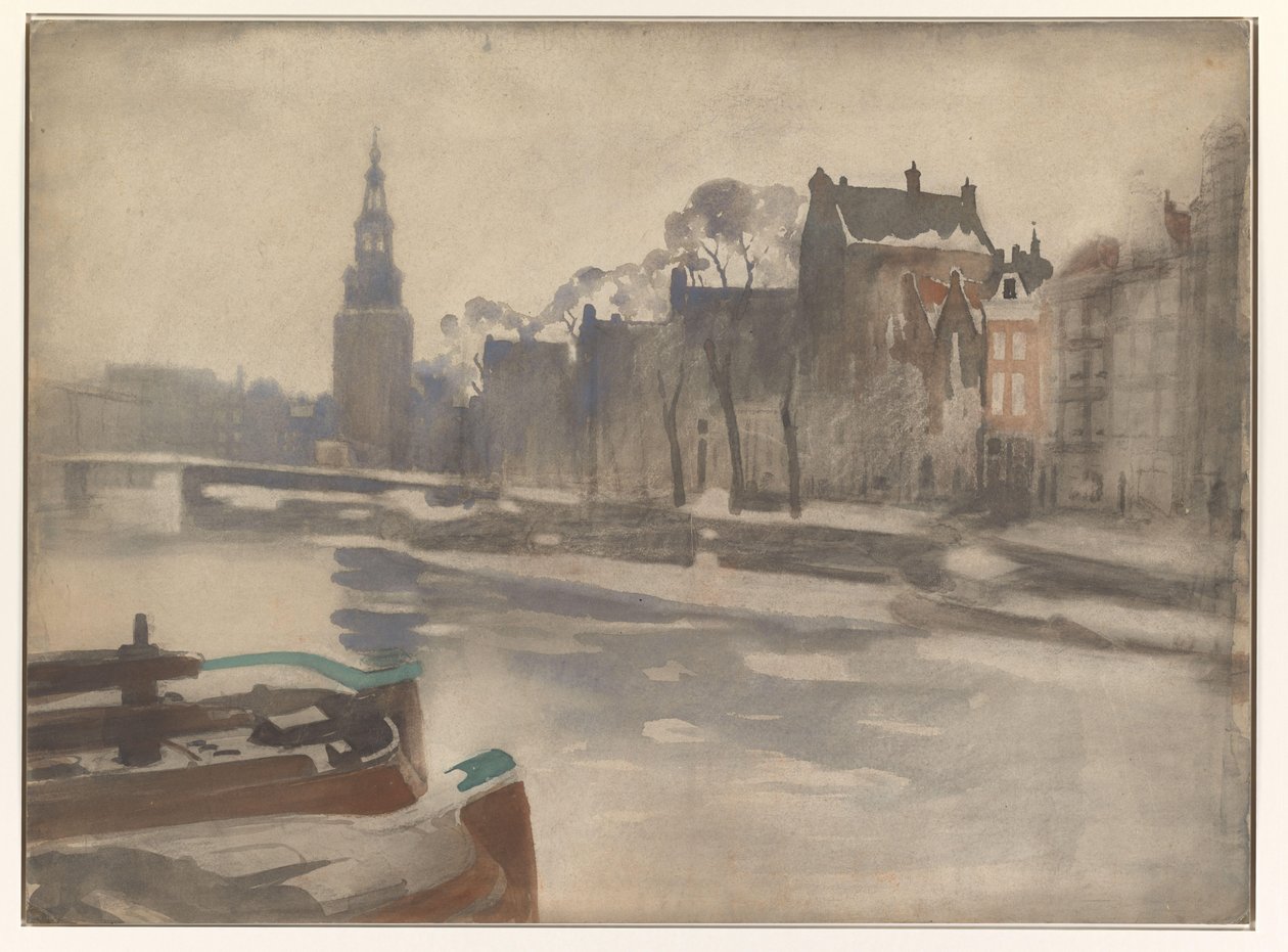 Pohled na Oude Schans na Montelbaanstoren od Willem Arnoldus Witsen