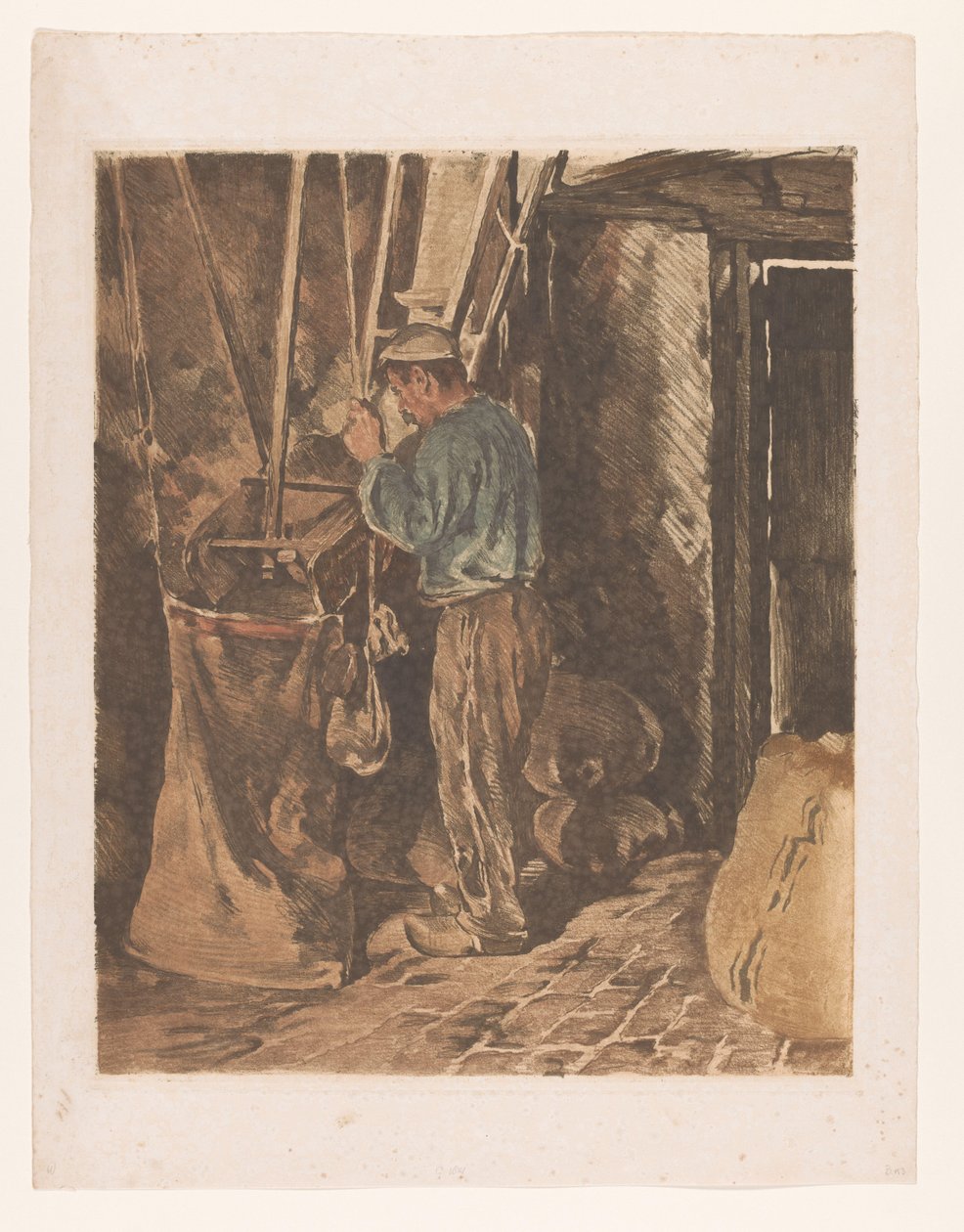 Mlynář s pytlem mouky Miller, zavřené dveře (původní název) od Willem Arnoldus Witsen