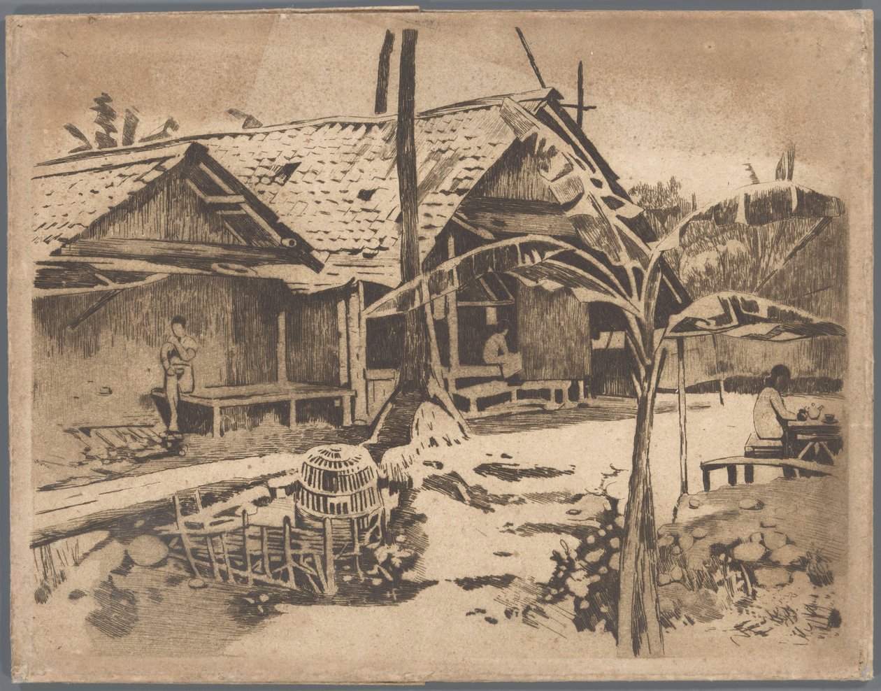 Strom Pisang v kampong, Buitenzorg od Willem Arnoldus Witsen