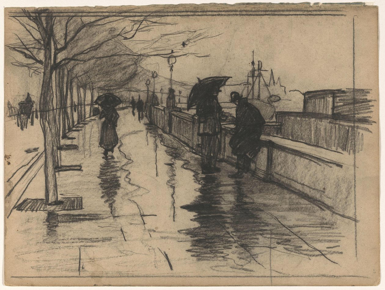 Rain, Thames Embarkment v Londýně od Willem Arnoldus Witsen