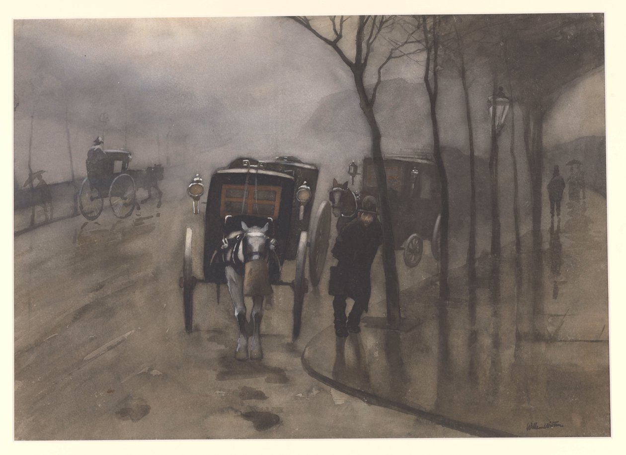 Čekací kočáry, Londýn od Willem Arnoldus Witsen