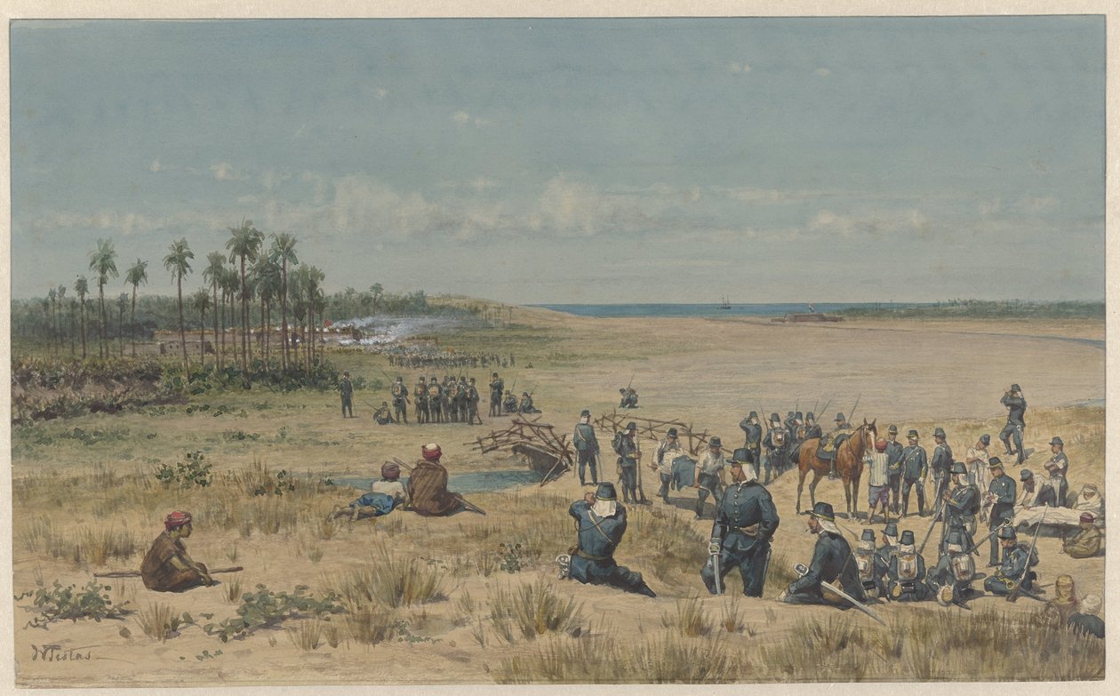 Dobytí Tumulitu během expedice Samalangan, 26. srpna 1877 od Willem de Famars Testas