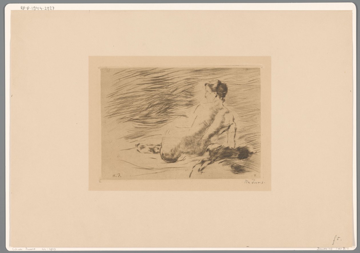Ležící nahá žena Ležící akt (původní název) od Willem de Zwart (signed by artist)