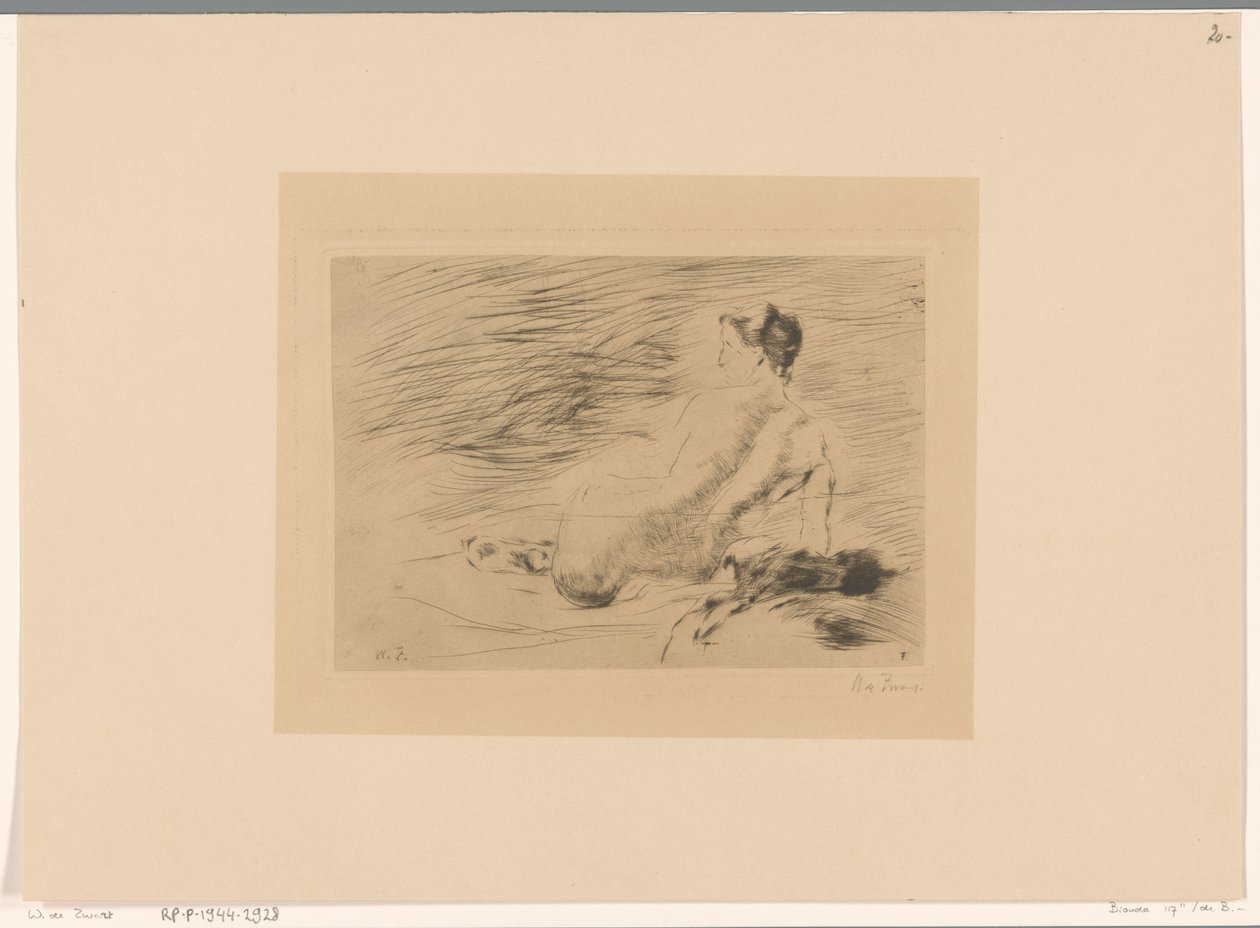 Ležící nahá žena Ležící akt (původní název) od Willem de Zwart (signed by artist)