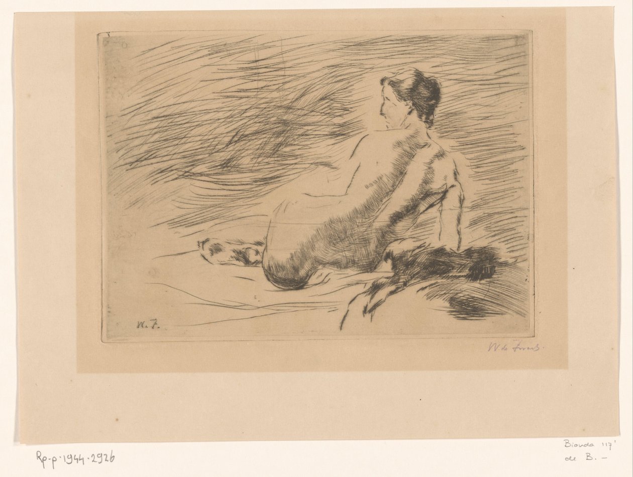 Ležící nahá žena Ležící akt (původní název) od Willem de Zwart (signed by artist)