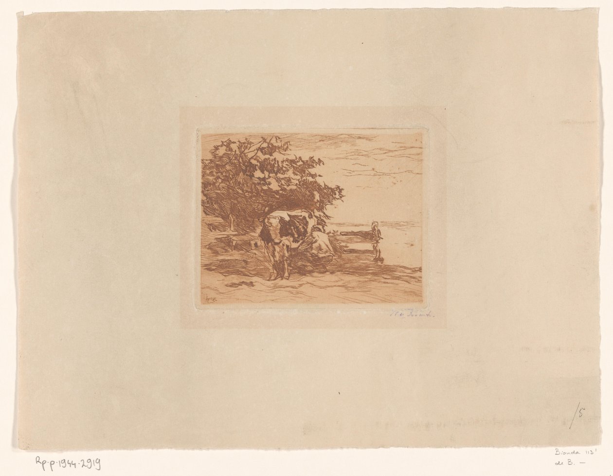 Milking Boer (původní název) od Willem de Zwart (signed by artist)