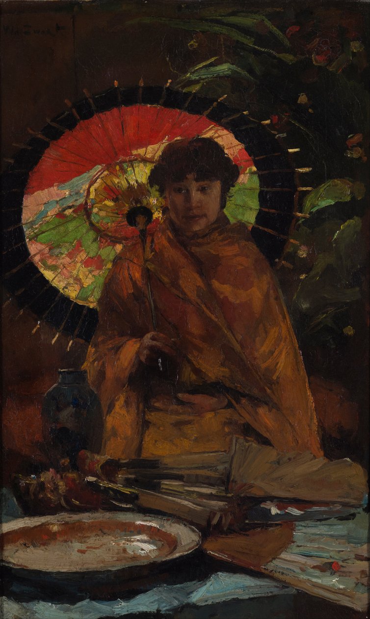 Dívka s japonským slunečníkem, cca 1899 od Willem de Zwart