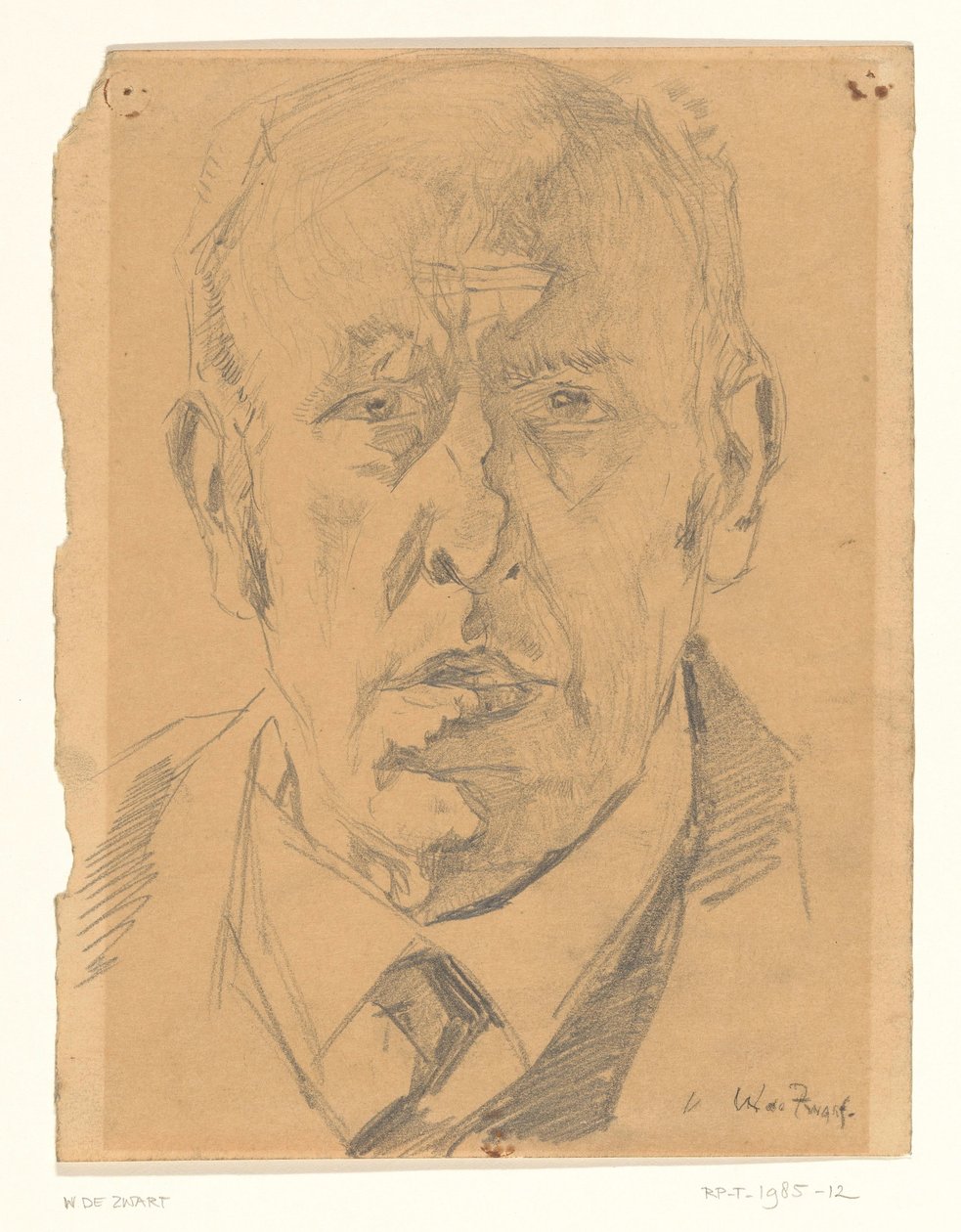 Portrét muže, zepředu od Willem de Zwart