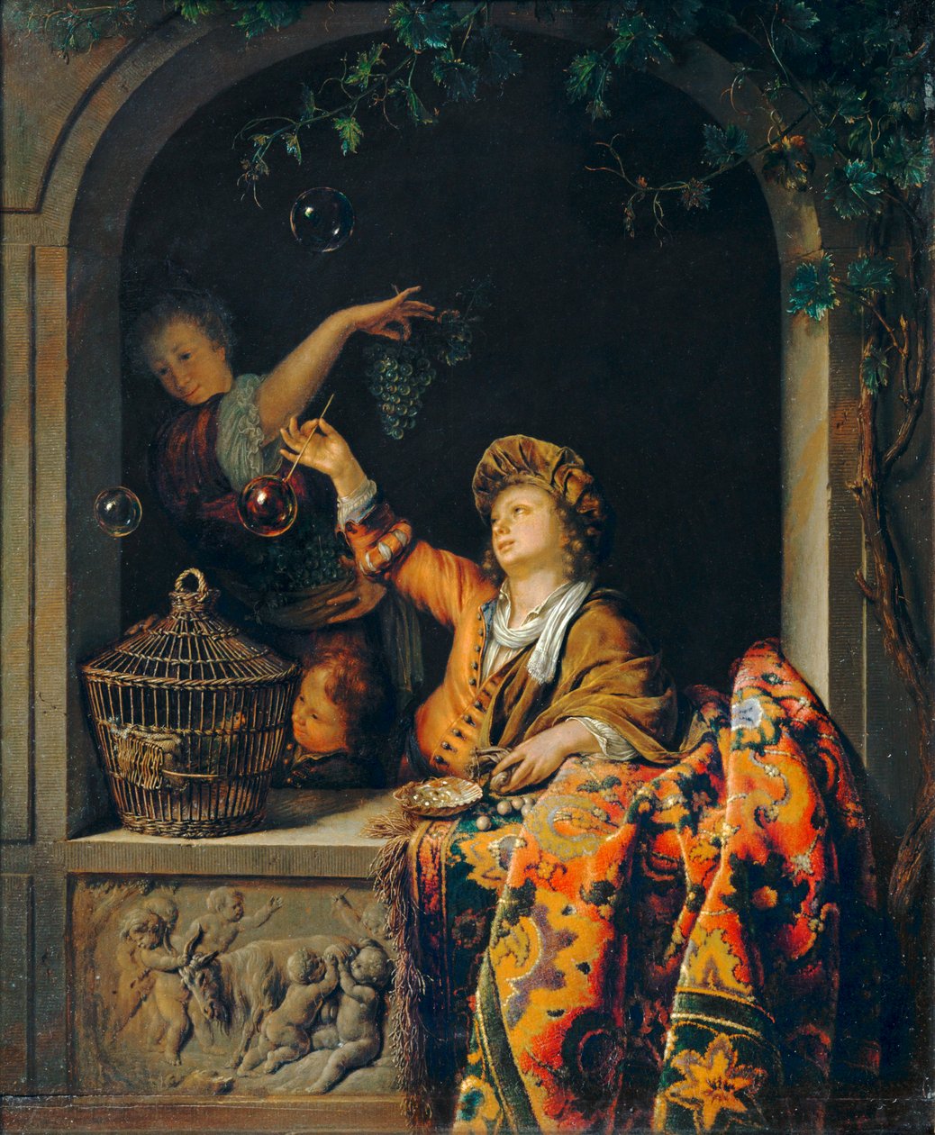 Mýdlové bubliny ... od Willem van (after) Mieris