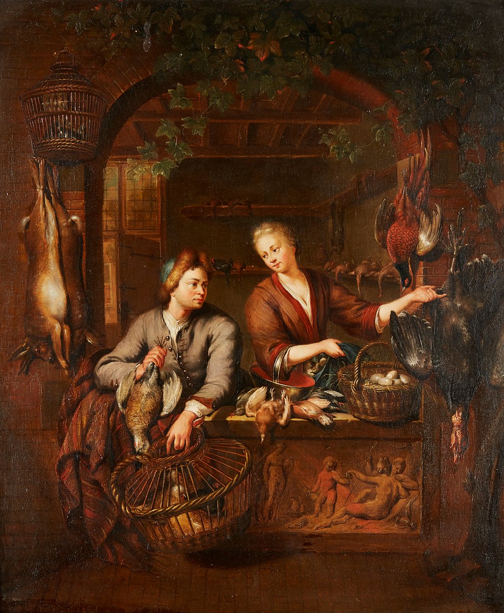 The Game Counter (olej na panelu) od Willem van (after) Mieris