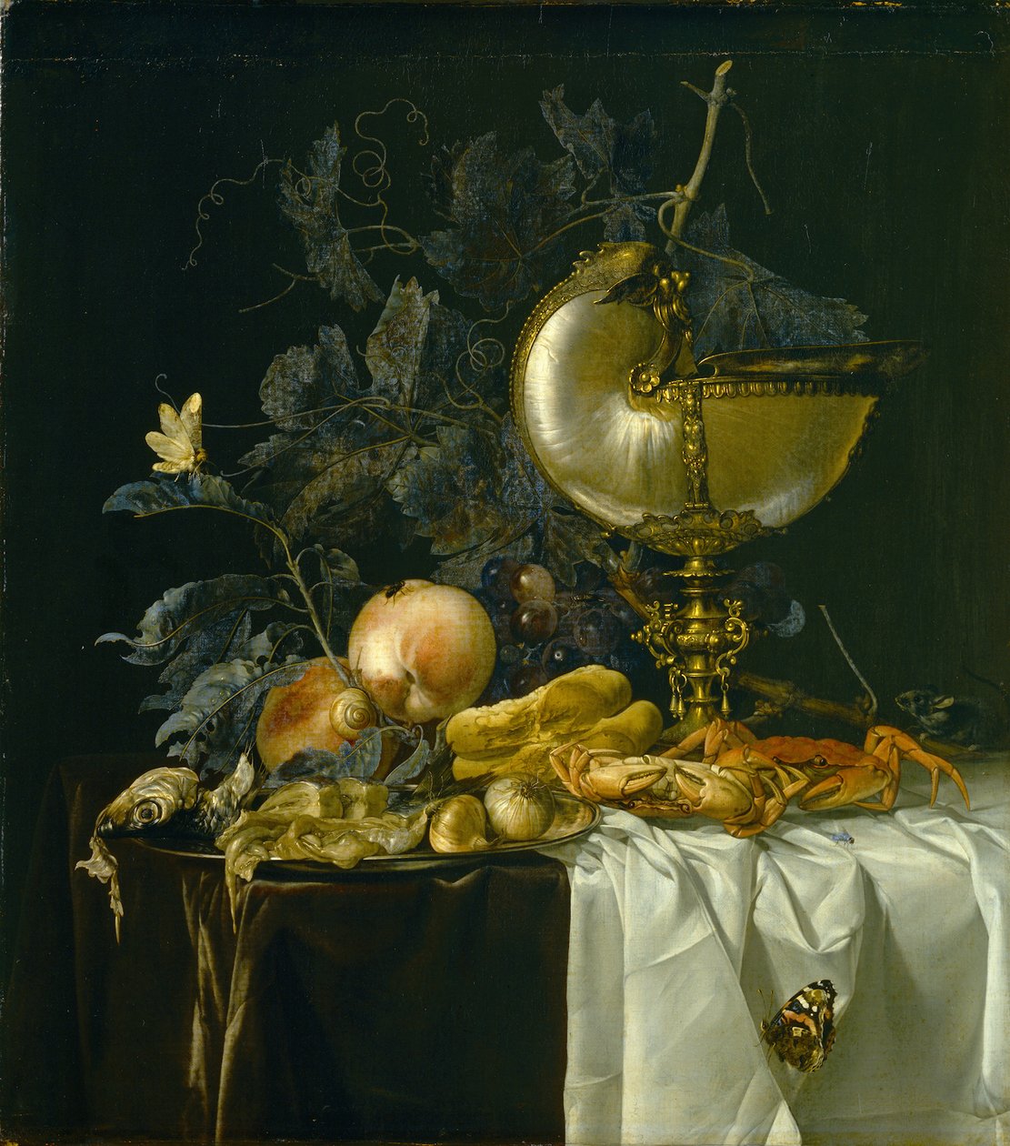 Zátiší s pohárem Nautilus od Willem van Aelst