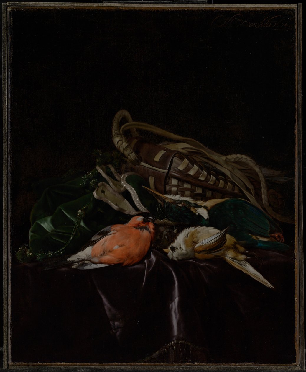 Zátiší s mrtvými ptáky a pytlem na zvěř od Willem van Aelst