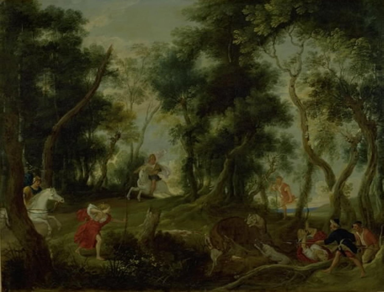 Krajina s Atalanta a Meleager loví Calydonian kance od Willem van Herp